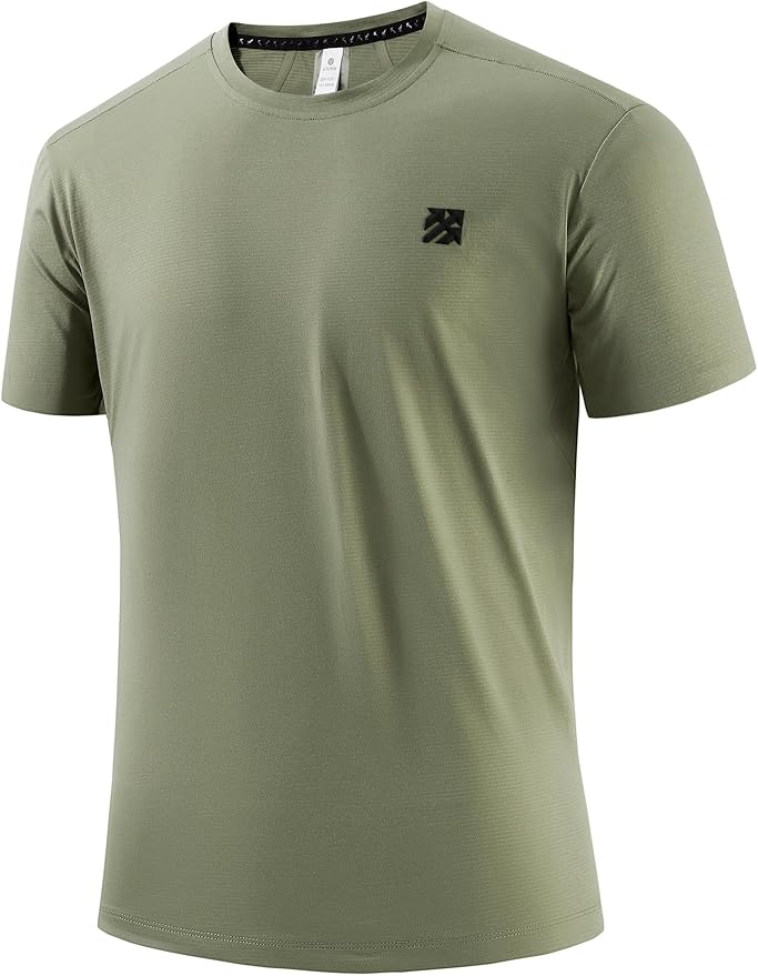 Mens Seamless Workout T-Shirts Lightweight Moisture Wicking Running Hiking Camping Tennis Pickleball Shirts for Men