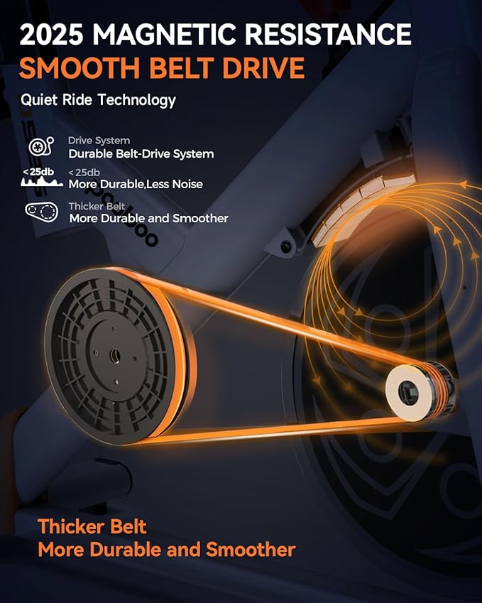 pooboo Exercise Bike, Adjustable Magnetic/Brake Pad Resistance Silent Belt Drive, Indoor Cycling Bike for Home Cardio, Fitness Stationary Bike with 350lbs/300lbs Weight Capacity &Upgraded Version Seat