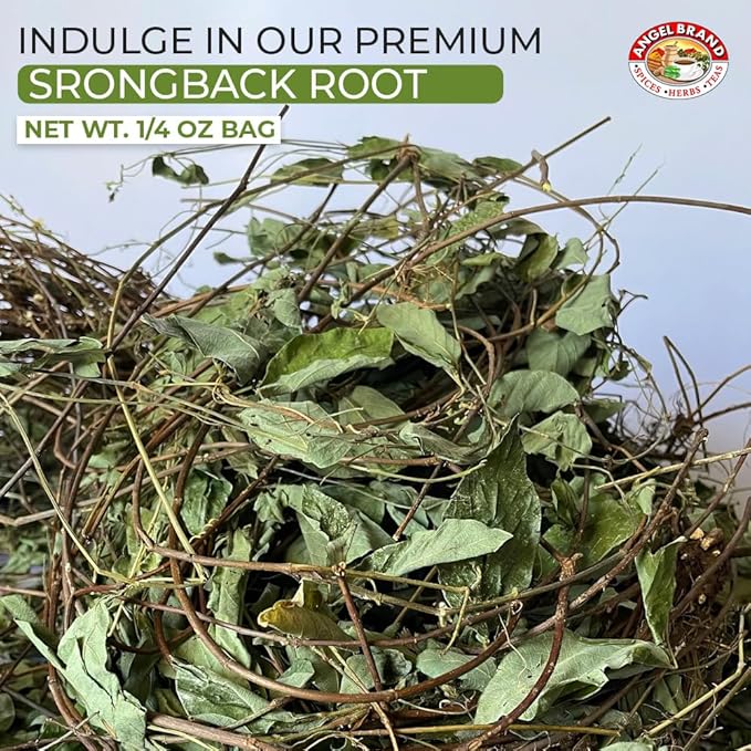 Angel Brand Jamaican Strongback Herb 0.25 oz Pouch Pack of 3 - Sourced from Fertile Land of Jamaica- Strongback Earthy,Woody & Bitter Flavor - Provide Comfort to your Back