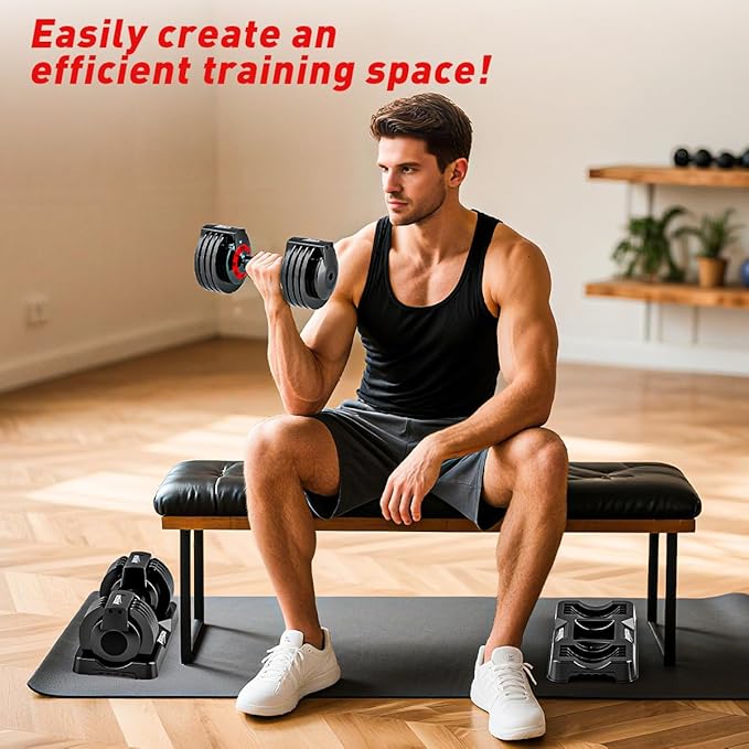 25/55lbs Adjustable Dumbbells Set, Dumbbells with Anti-Slip Metal Handle for Exercise & Fitness Fast Adjust Weight for Full Body Workout Fitness