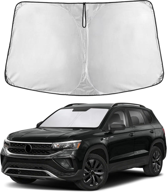 EcoNour Windshield Sun Shade Compatible for VW Tiguan (2018–2023) | Custom Fit Front Window Shade | 4-Layer, 240T Sunshade Accessories | UV & Heat Blocker for Tiguan Windshield