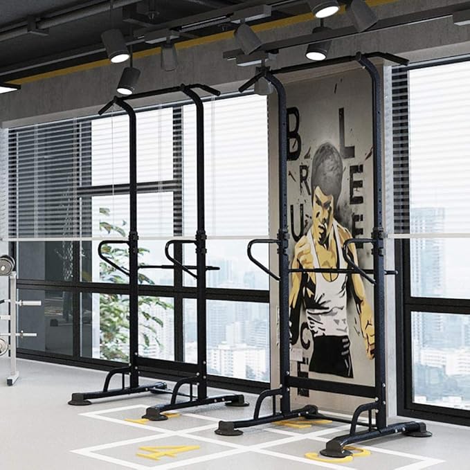 sogesfurniture Tower Adjustable Height Pull Up and Dip Station Multi-Function Home Strength Training Fitness Workout Station Sturdy Chin-Up Bar Stand Dip Station