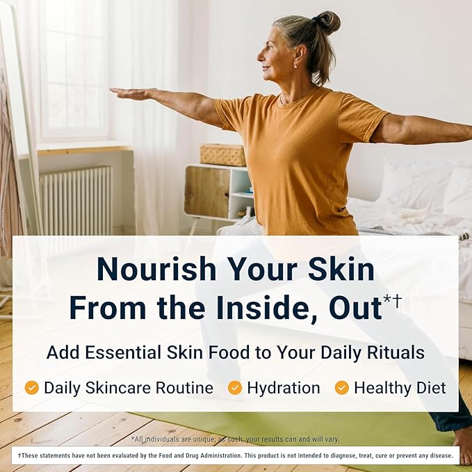 ACTIVATEDYOU Essential Skin Food - Plant Based Collagen Elastin Support Supplements for Women & Men - Supports Youthful Skin, Lysine & Dermaval for Collagen Production (3 Pack/90 Day Supply)