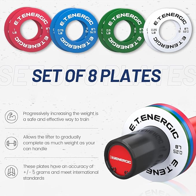 Fractional Weight Plates Set, Odorless Micro Weight Plates for Olympic Barbells for Change Plates Strength Training