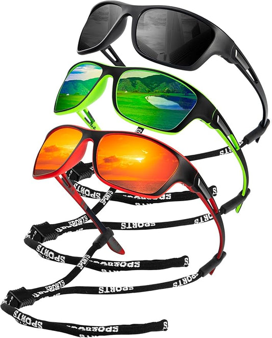 KALIYADI Polarized Sunglasses for Men, Sports Sun Glasses for Driving Cycling Fishing with UV protection