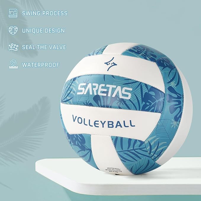 Volleyball Soft Beach Volleyball - Official Size for School, Indoor, Outdoor and Play Game Gym Workout - Play for Girls, Adults and Family.