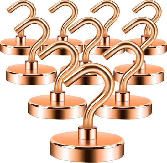 Neosmuk Magnetic Hooks, Cruise Ship Essentials, 100lb+ Heavy Duty Magnetic Hooks for Cruise Cabins, Refrigerator, Grill, Hanging, and Travel | Extra Strong Must-Haves Magnet Hook,Gold