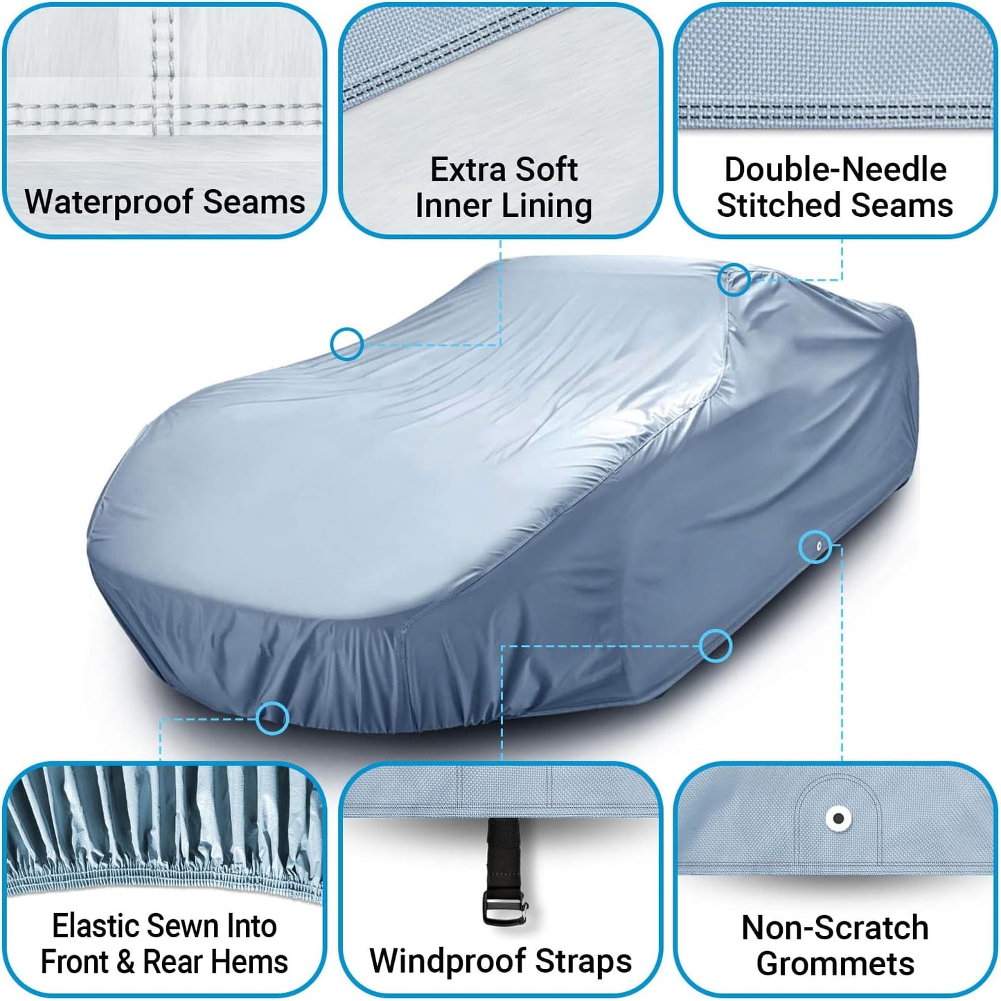 iCarCover Premium Car Cover for 1982-1996 Buick Century Sedan, Coupe Heavy Duty Waterproof All-Weather Automobiles Custom Fit Indoor Outdoor UV Snow Protection Covers with Straps and Bag