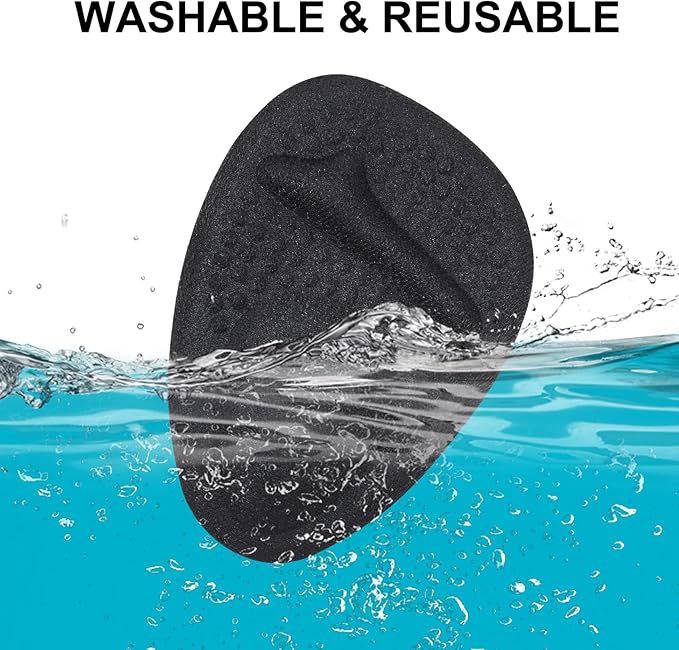 Ball of Foot Cushions, Metatarsal Pads Women, High Heels Non-Slip Comfort Pads, Shoe Support for Metatarsalgia Mortons Neuroma Pain Relief (2 Pairs,Black)