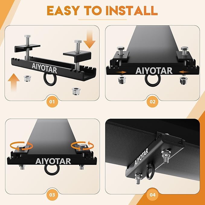 I Beam Clamp Hanger Mount, Heavy Duty Steel Beam Clamp, Heavy Punching Boxing Bag Hanger 5600LB Maximum Bearing Capacity H beam clamp hanger for Boxing Muay Thai MMA Training Gym Swing Trapeze Hammock