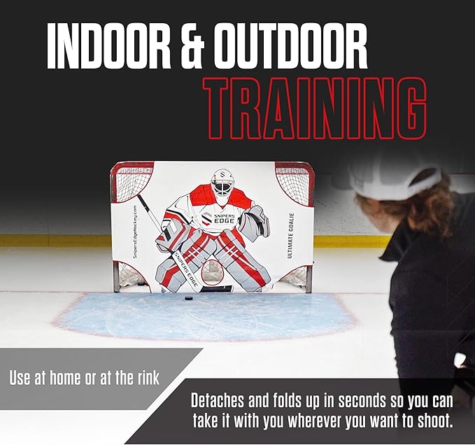 Snipers Edge Hockey - Ultimate Goalie Shooter Tutor - Fits Inside Goal - Long Lasting Durability with Its Impact Resistant Vinyl