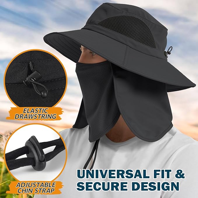 EINSKEY Wide Brim Sun Hat, UPF 50+ UV Protection Waterproof Packable Bucket Hat for Men & Women, Fishing Hiking Beach Garden