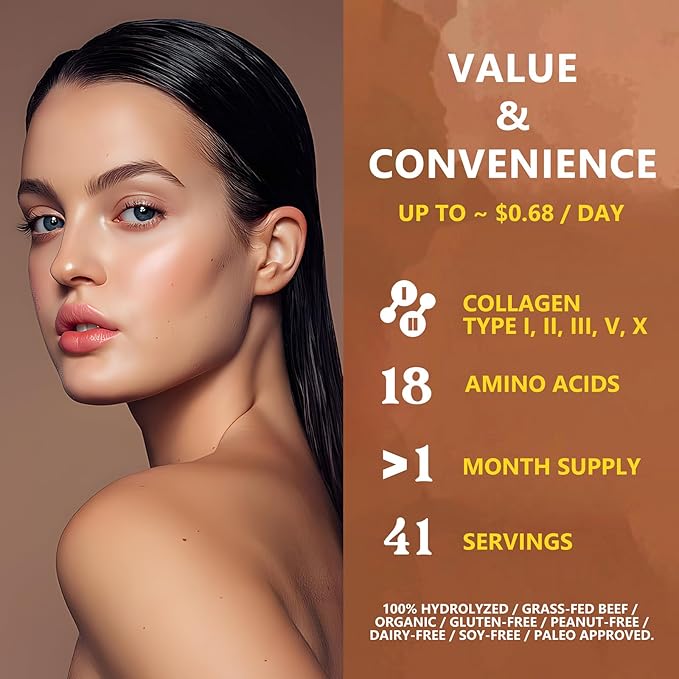 Zammex Multi Collagen Peptides Powder, Type I & III & V & X, Chocolate Collagen Protein Powder, Hydrolyzed Collagen, Supports Hair and Skin, Gut Health, 41 Servings, 1LB