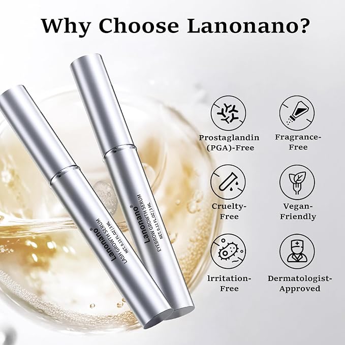 Eyelash and Eyebrow Serum Set for Thicker, Longer, Fuller Lashes and Brows, Vegan & Cruelty-Free, 0.2 Fl Oz（6ml）