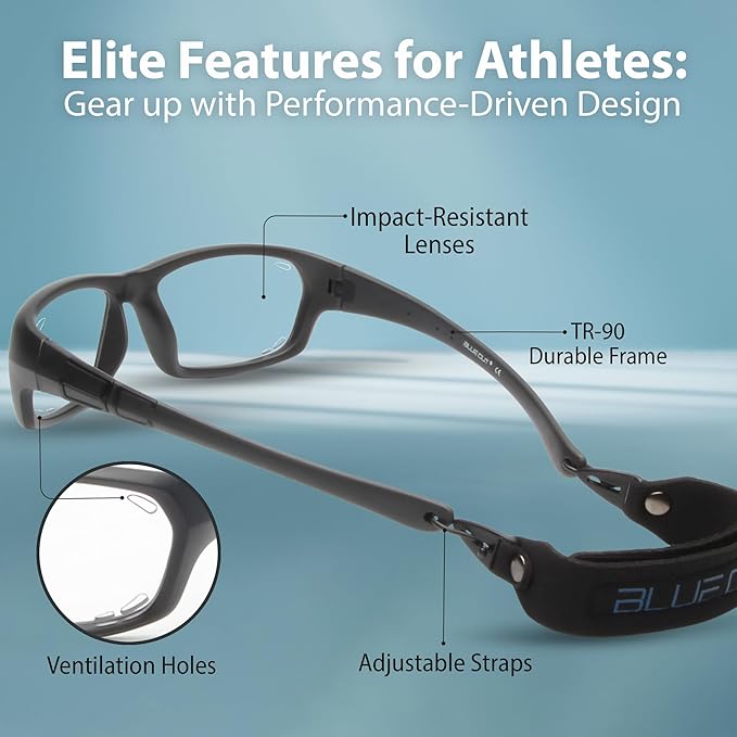 BLUE CUT Sports Protection Goggles, Photochromic Lenses Safety Glasses for Basketball, Pickleball Indoor Outdoor Sports