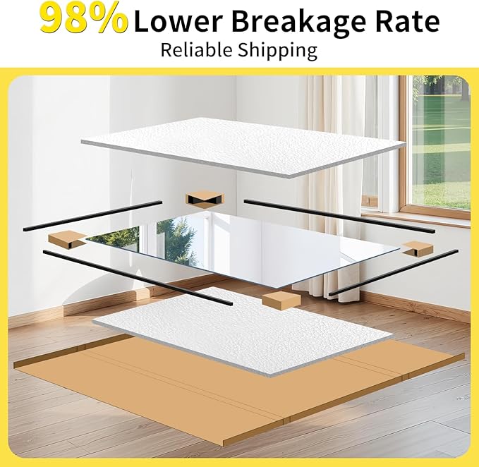 Home Gym Mirror - 55x30 Inch, 3PCS Frameless Tempered Glass Full Body Mirror for Wall Mount - Ideal for Yoga, Workout, Bedroom, Dance Studio (Silver)