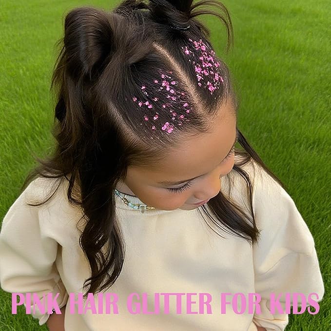 Pink Face Glitter Gel,10g/pc 4 Styles Body Glitter Mermaid Costume for Kids,Singer Concert Outfit for Women,Sparkling Hair Glitter Makeup Rave Festival Accessories,40g/1.41 oz