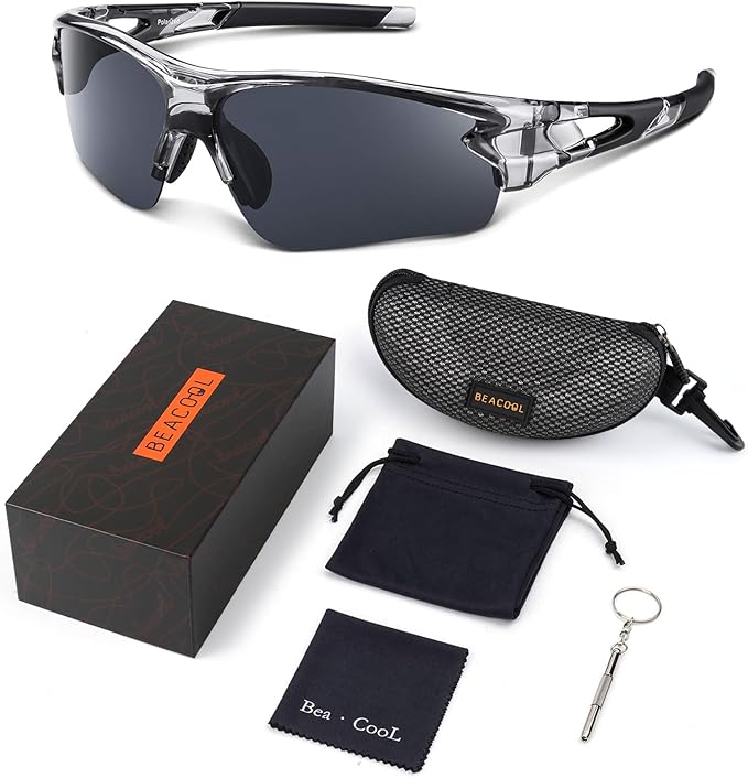 BEACOOL Polarized Sports Sunglasses for Men Women Youth Baseball Fishing Cycling Running Golf Motorcycle Tac Glasses UV400
