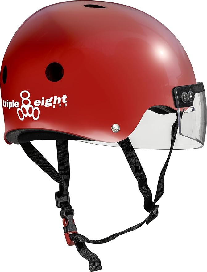 Triple Eight The Certified Sweatsaver Helmet with Visor for Roller Derby, Skateboarding and BMX