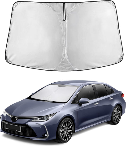 for Toyota Corolla 2014-2019 Windshield Sunshade Compatible - EcoNour 240T Polyester Material Cars Sun Visor Reflector Blocks UV Rays - Foldable Sunshade Interior Protection Corolla Accessories