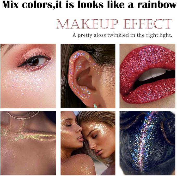 Light Purple Face Glitter Gel,Mermaid Body Glitter Gel,Singer Concerts Music Festival Rave Accessories,Self-Adhesive Sequins Glitter Body Hair Makeup,Sparkling Chunky for Women(Purple),53ML