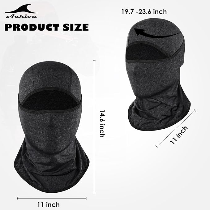 Achiou Balaclava Face Mask, Ski Mask for Men Women Football, Lightweight Sheisty, Ninja Shiesty Sun Hood UV Protector Cycling