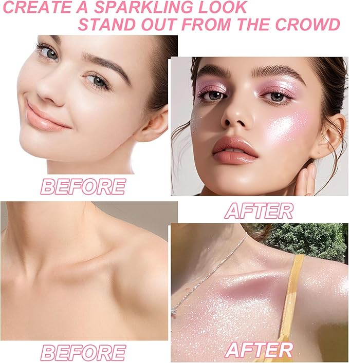 Hair and Body Glitter Spray, 1PC Pink Hair Glitter Extra Fine Face Shimmer Powder for Clothes, Festival Loose Sparkle Powder for Rave Clothes Nail Art Easter Halloween Crafts (Pink)