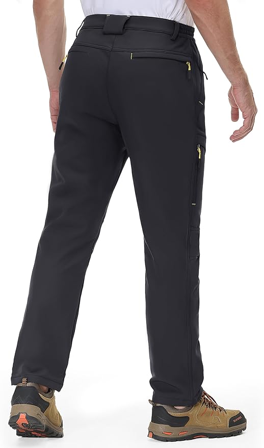 MAGCOMSEN Snow Pants for Men Water Resistant Fleece Lined 5 Zipper Pockets Winter Snowboard Hiking Insulated Ski Pants