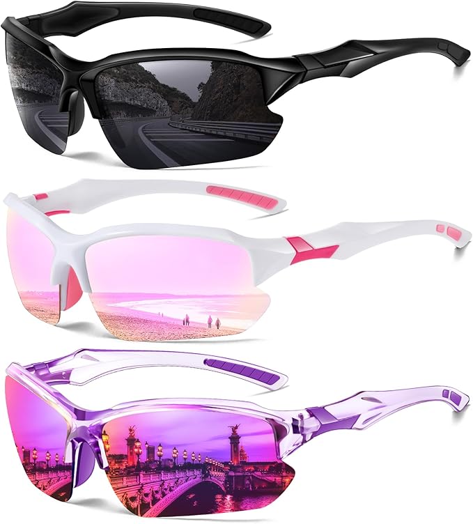Sports Polarized Sunglasses for Men Cycling Running Fishing UV Protection Sun Glasses Lightweight Half Frame Goggles