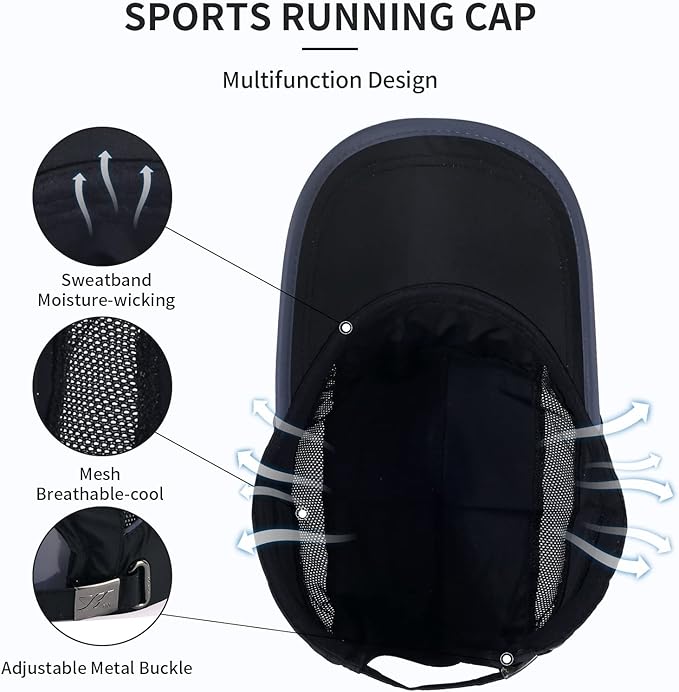 Running Hat Mesh Sports Cap Lightweight Quick Drying Runner Cap for Men Women