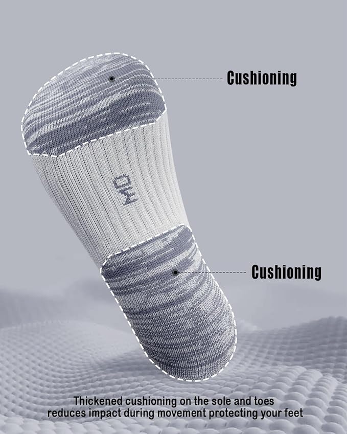 Athletic Socks Moisture Wicking Crew Socks for Men 3 Pairs Running Sport Cushioned Polyester Mid Calf Socks