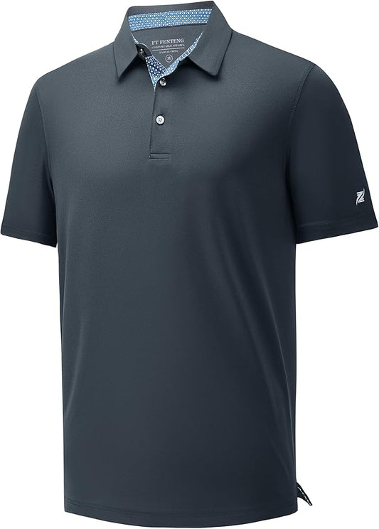 Mens Polo Shirts Short Casual Solid Stylish Dry Fit Performance Designed Collared Golf Polo Shirts for Men