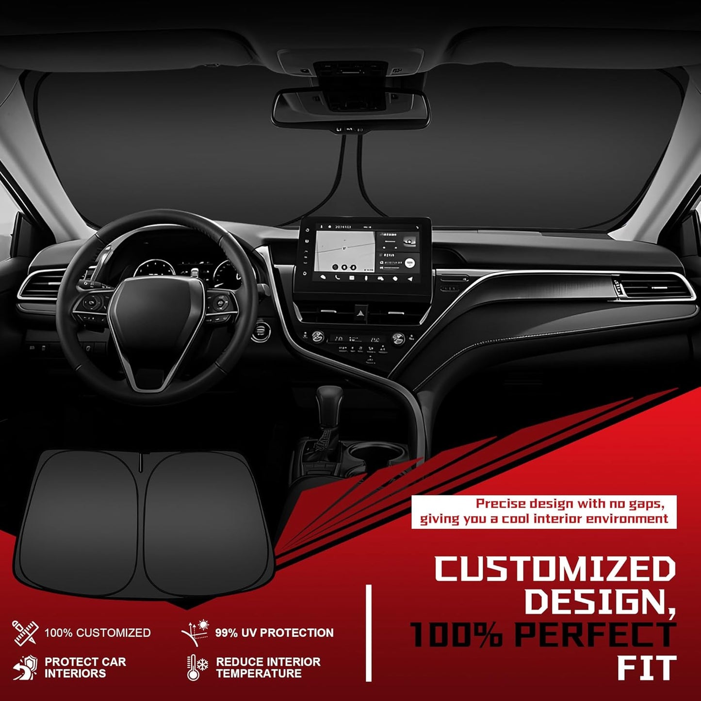 Windshield Sun Shade for 2014-2018 BMW X5 Foldable Sun Sunshade for Car Front Window Blocks UV Rays and Heat Automotive Interior Protector Custom Fit Accessories