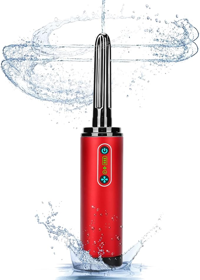 TRAMAN-Enema-Anal-Douche, Enemas-Douches for Men & Women Colon Cleanse, Shower Enema Bulb-Bottles Kit, Electric Rotating Nozzle, Pressure Spray, Two Douching Modes, External Water Supply