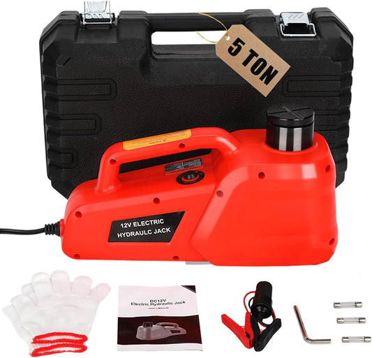 Electric Car Jack 5 Ton 12V Hydraulic Jack Portable Car Lift Floor Jack Stand for Sedans SUV MPV Sedan Truck Change Tires Garage Repair Roadside Emergency Kit