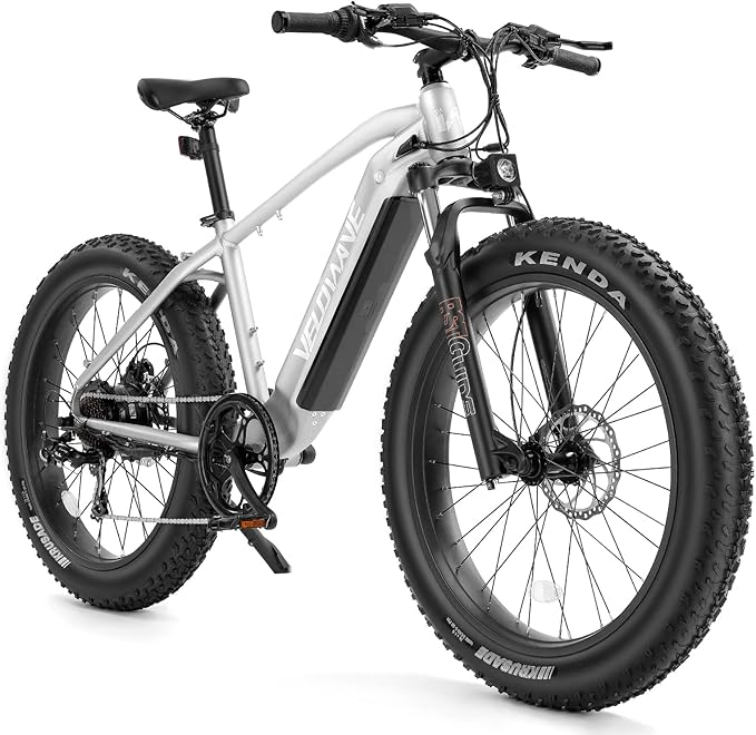 VELOWAVE Electric Bike for Adults Peak 1200W BAFANG Motor 28MPH Mountain Ebike 48V 15Ah Removable LG Cells Battery 26'' Fat Tire E Bike Shimano 7-Speed