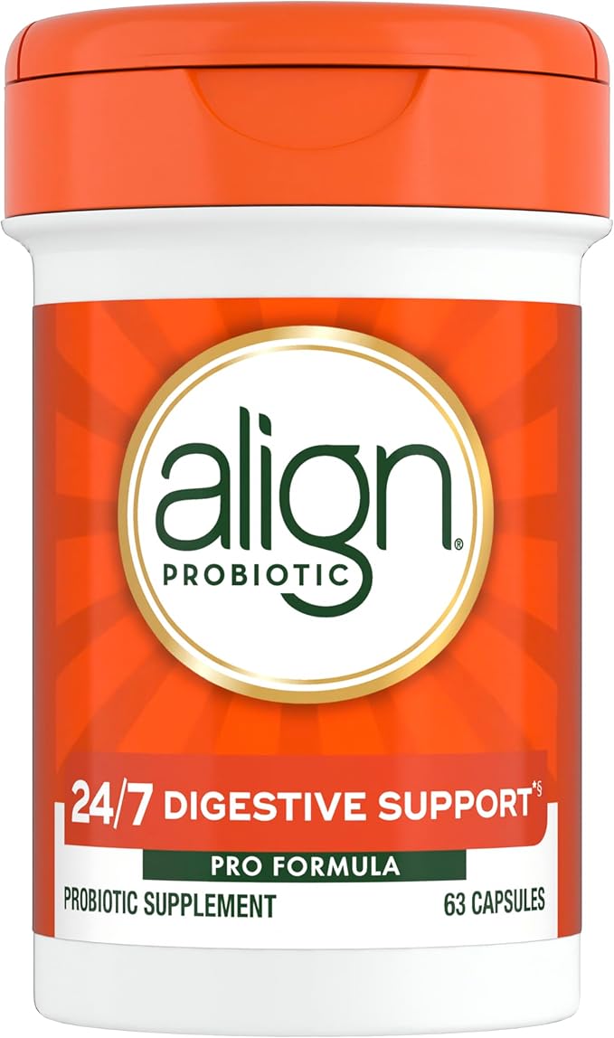Align Probiotic, Pro Formula, Probiotics for Women and Men, Daily Probiotic Supplement, Helps Soothe Occasional Bloating & Gas*, #1 Doctor Recommended Brand‡, 63 Capsules (Packaging May Vary)