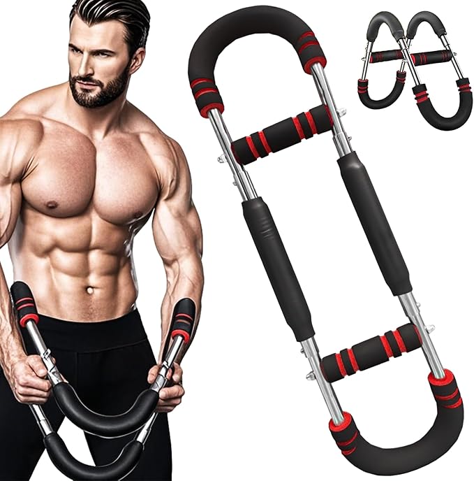 Twister Arm Trainer, 40-100lb Adjustable Chest Workout Equipment, Portable Power Twister Bar, 2025 New Adjustable Twister Arm Chest Exerciser，Detachable Design Fitness Anywhere