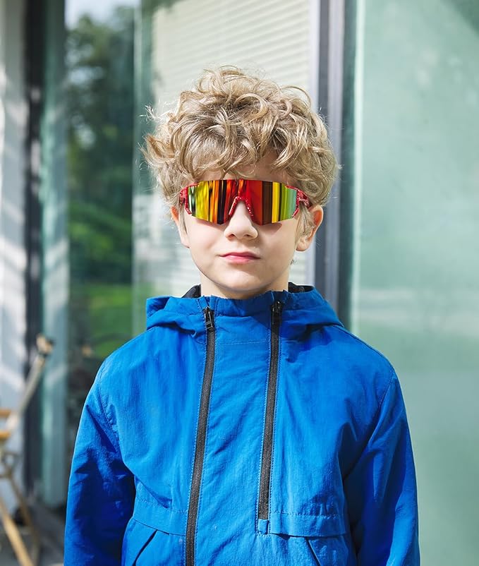 Youth Baseball Sunglasses Kids Sports Sunglasses for Boys Girls Softball Cycling Glasses UV400 Protection