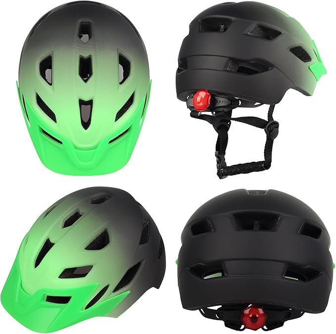 Kids Bike Helmet,Bavilk Kids Boys Girls Bike Helmets with LED Light Detachable Visor Children Youth Teen Multi-Sport for Skating Cycling Scooter Skateboard Adjustable & Lightweight 19.7"-22.4"