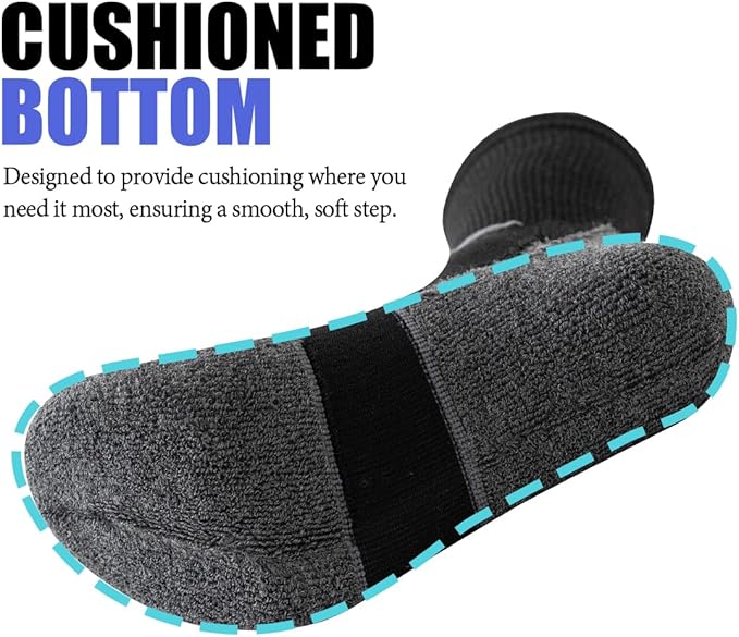 JOYNÉE 5/10 Pairs Mens Lightweight Athletic Crew Socks Cushioned Breathable Long Socks for Sports Running