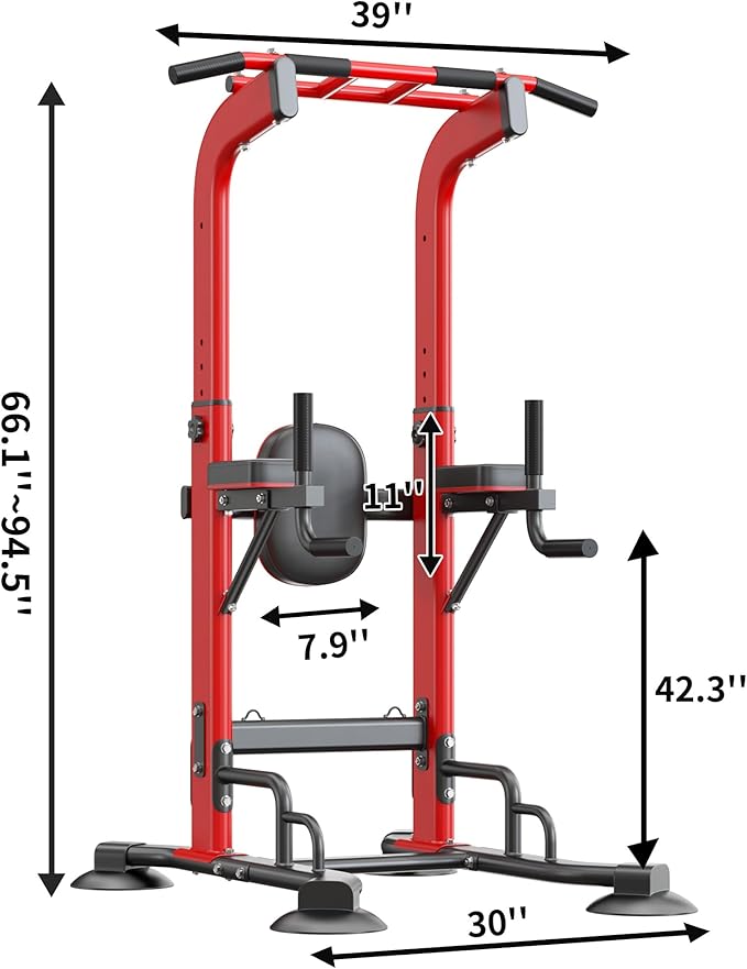 sogesfurniture Adjustable Dip Station & Pull Up Bar – Heavy Duty Calisthenics Workout Equipment for Home Gym, Multi-Function Fitness Training with Push Up Handles, Dips, Pull Ups & Push Ups
