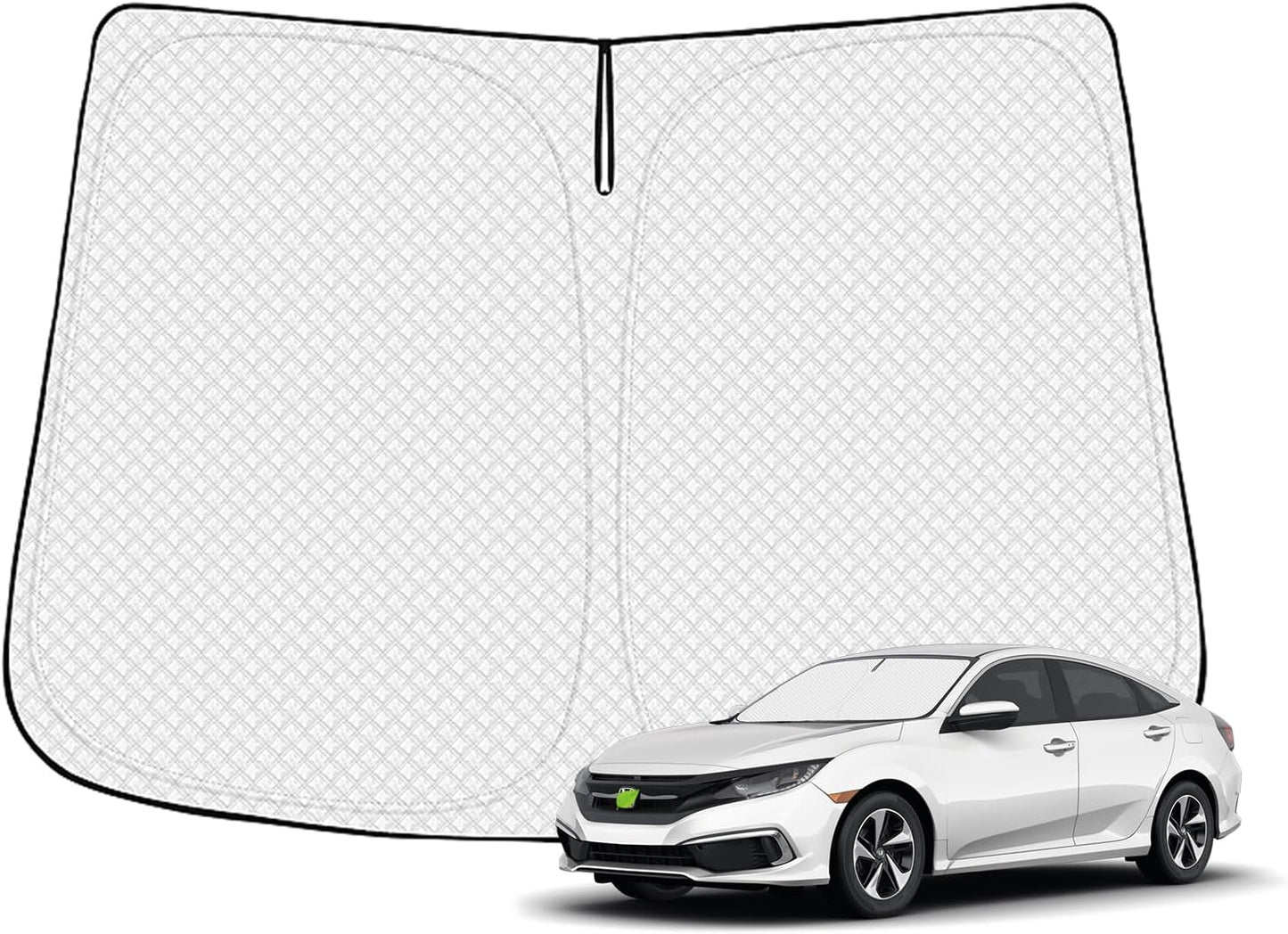 Windshield Sun Shade for 2016-2021 Honda Civic 10th Gen Accessories Thicken 6-Layer Front Window Sunshade Cover Sun Visor Protector Foldable Block UV Rays Keep Vehicle Cool