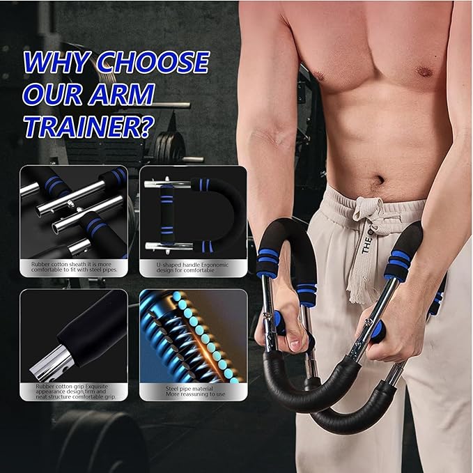 Arm Trainer, Twist arm Trainer Adjustable 30-50 Pound Training Equipment, Forearm Strength Trainer with Chest, Biceps, Triceps, and Shoulder Exercise Equipment. Portable and Detachable Design.