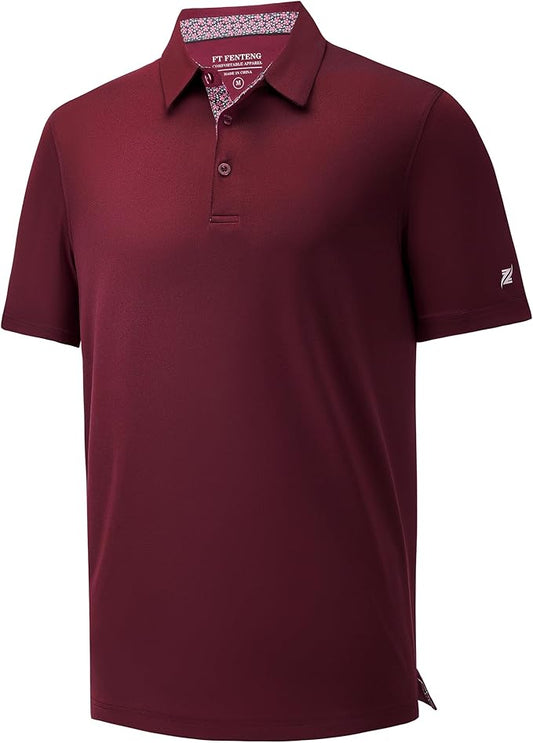 Mens Polo Shirts Short Casual Solid Stylish Dry Fit Performance Designed Collared Golf Polo Shirts for Men