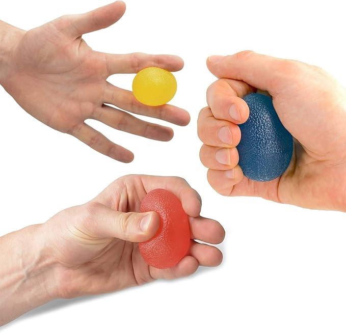 The Friendly Swede Stress Balls for Adults - 3 Squeeze Balls for Hand Therapy, Stress Relief & Strength; 3 Resistance Levels
