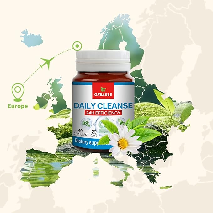 Gut Cleanse Detox for Women, Colon Cleanse & Gentle Herbal Supplements for Men, Powered with Senna Leaves, Plum, Chrysanthemum, Acacia Gum & Aloe Vera–40 Capsules (A01)