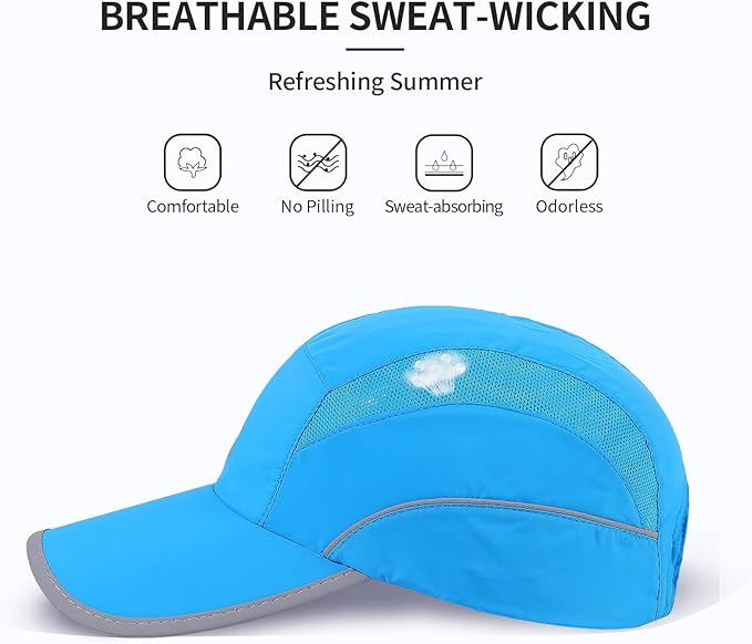 Running Hat Mesh Sports Cap Lightweight Quick Drying Runner Cap for Men Women