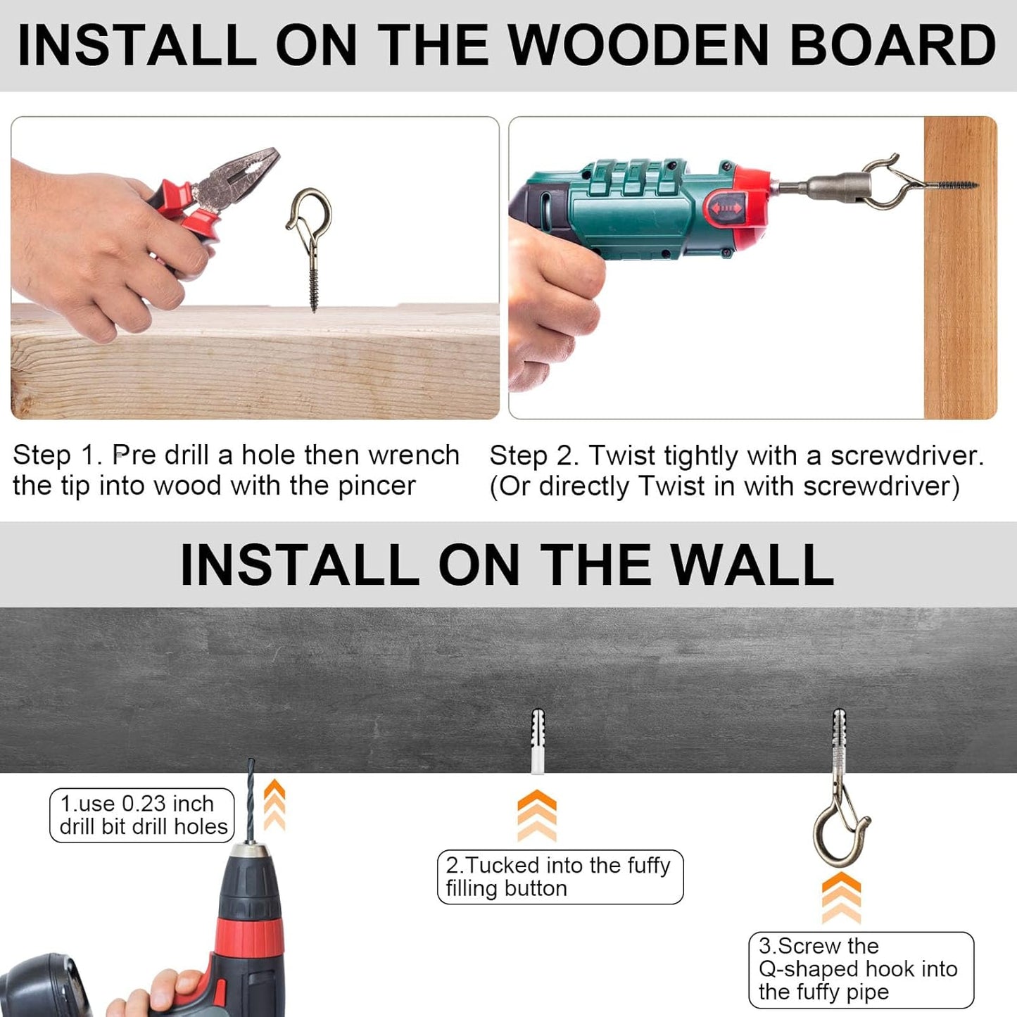 12 PCS Q-Hanger Hooks, Screw Hooks for Outdoor String Lights, Safety Buckle Design Cup Eye Hook for Hanging Christmas Lights, Plants, Wind Chimes, Mounted on Wall Ceiling, Windproof, Copper