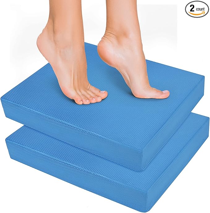 Hungdao 2 Pcs Balance Pad Thick Foam Pad Yoga Core Training Exercise Pad for Adults Physical Therapy Fitness Stability Workout Knee Ankle Strength Training Home Work Floor
